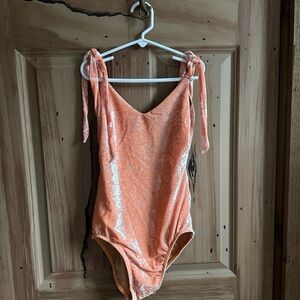 Orange Velvet Leotard Dancewear